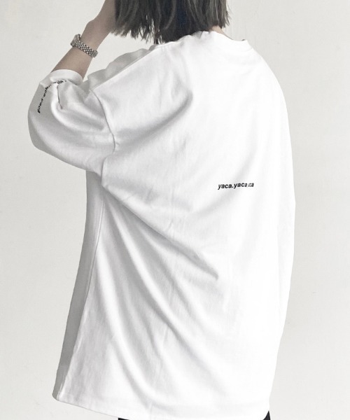 YACA（ヤーカ）の「yaca mini logo tee/ヤーカミニロゴT【unisex item】（Tシャツ/カットソー・レディース・ホワイト/ブラック・FREE）」の21枚目の写真