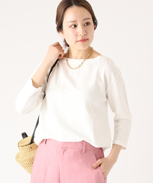 plage（プラージュ）の「Decolleteシチブソデプルオーバー（Tシャツ/カットソー・レディース・ホワイト/チャコールグレー・FREE）」の2枚目の写真