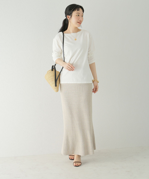 plage（プラージュ）の「Decolleteシチブソデプルオーバー（Tシャツ/カットソー・レディース・ホワイト/チャコールグレー・FREE）」の5枚目の写真