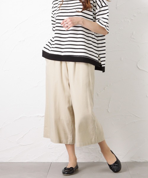 NAVY(ネイビー)の「ミントリネン クロップドパンツ(その他パンツ・レディース・カーキ/ベージュ・M/L)」の1枚目の写真