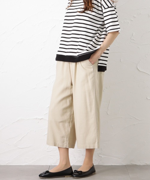 NAVY(ネイビー)の「ミントリネン クロップドパンツ(その他パンツ・レディース・カーキ/ベージュ・M/L)」の4枚目の写真