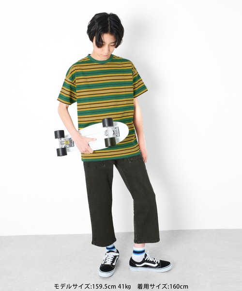 GLAZOS（グラソス）の「[ストレート]接触冷感デニム・8.5分丈パンツ（デニムパンツ・キッズ・ライトブルー/ブルー/ブラック・160cm/150cm/140cm/130cm/170cm）」の17枚目の写真