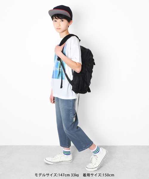 GLAZOS（グラソス）の「[ストレート]接触冷感デニム・8.5分丈パンツ（デニムパンツ・キッズ・ライトブルー/ブルー/ブラック・160cm/150cm/140cm/130cm/170cm）」の4枚目の写真