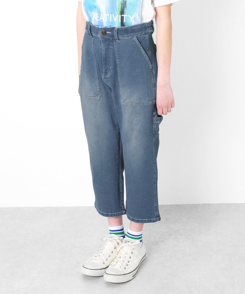 GLAZOS（グラソス）の「[ストレート]接触冷感デニム・8.5分丈パンツ（デニムパンツ・キッズ・ライトブルー/ブルー/ブラック・160cm/150cm/140cm/130cm/170cm）」の15枚目の写真