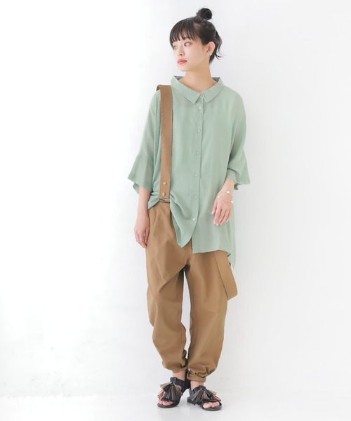 n'OrLABEL（ノアールレーベル）の「【廃盤】『ゆるひらスラブロングシャツ』（シャツ/ブラウス・レディース・ブラック/モカ/ピンク/グレー/ミント/ライトベージュ/グレイッシュブルー・FREE）」の16枚目の写真