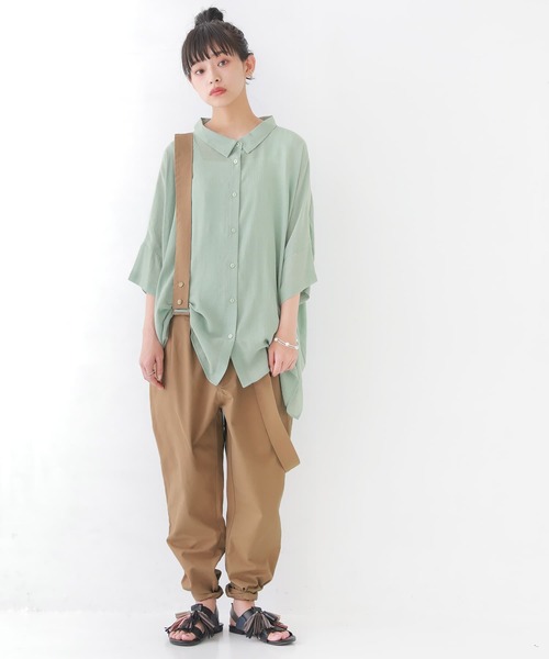 n'OrLABEL（ノアールレーベル）の「【廃盤】『ゆるひらスラブロングシャツ』（シャツ/ブラウス・レディース・ブラック/モカ/ピンク/グレー/ミント/ライトベージュ/グレイッシュブルー・FREE）」の17枚目の写真