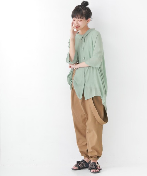 n'OrLABEL（ノアールレーベル）の「【廃盤】『ゆるひらスラブロングシャツ』（シャツ/ブラウス・レディース・ブラック/モカ/ピンク/グレー/ミント/ライトベージュ/グレイッシュブルー・FREE）」の18枚目の写真