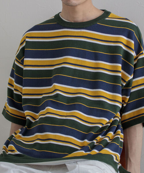 GLOSTER（グロスター）の「【GLOSTER/グロスター】OLDボーダーニットTシャツ（Tシャツ/カットソー・メンズ・グリーン系その他/ブルー系その他・MEDIUM/LARGE）」の10枚目の写真
