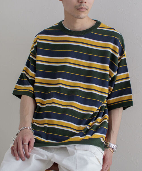 GLOSTER（グロスター）の「【GLOSTER/グロスター】OLDボーダーニットTシャツ（Tシャツ/カットソー・メンズ・グリーン系その他/ブルー系その他・MEDIUM/LARGE）」の9枚目の写真