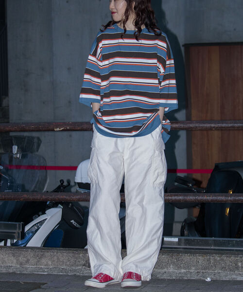 GLOSTER（グロスター）の「【GLOSTER/グロスター】OLDボーダーニットTシャツ（Tシャツ/カットソー・メンズ・グリーン系その他/ブルー系その他・MEDIUM/LARGE）」の4枚目の写真