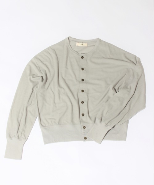 And A（アンドエー）の「unfil アンフィル / superfine merino crape-jersey cardigan スーパーファインメリノ クレープジャージー カーディガン（アンサンブル可能） / WWFL-UW125（カーディガン/ボレロ・レディース・ライトグレー/ブラック・1）」の9枚目の写真