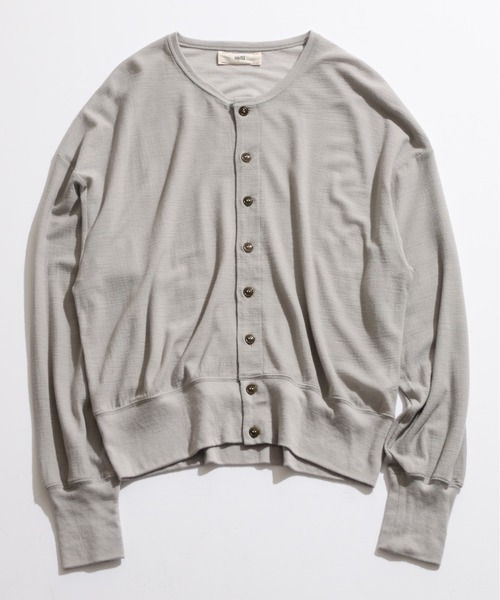 And A（アンドエー）の「unfil アンフィル / superfine merino crape-jersey cardigan スーパーファインメリノ クレープジャージー カーディガン（アンサンブル可能） / WWFL-UW125（カーディガン/ボレロ・レディース・ライトグレー/ブラック・1）」の14枚目の写真