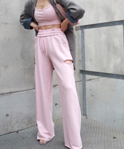 FIG&VIPER（フィグアンドバイパー）の「ローライズスウェットワイドPT（その他パンツ・レディース・ブラック/ライトグレー/ライトピンク・FREE）」の3枚目の写真