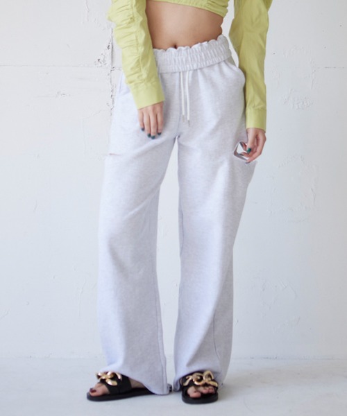 FIG&VIPER（フィグアンドバイパー）の「ローライズスウェットワイドPT（その他パンツ・レディース・ブラック/ライトグレー/ライトピンク・FREE）」の4枚目の写真