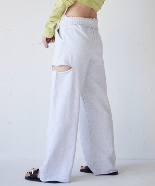 FIG&VIPER（フィグアンドバイパー）の「ローライズスウェットワイドPT（その他パンツ・レディース・ブラック/ライトグレー/ライトピンク・FREE）」の5枚目の写真