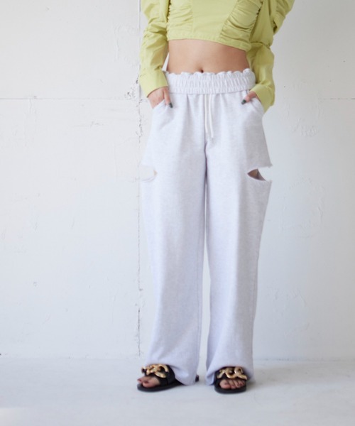 FIG&VIPER（フィグアンドバイパー）の「ローライズスウェットワイドPT（その他パンツ・レディース・ブラック/ライトグレー/ライトピンク・FREE）」の8枚目の写真