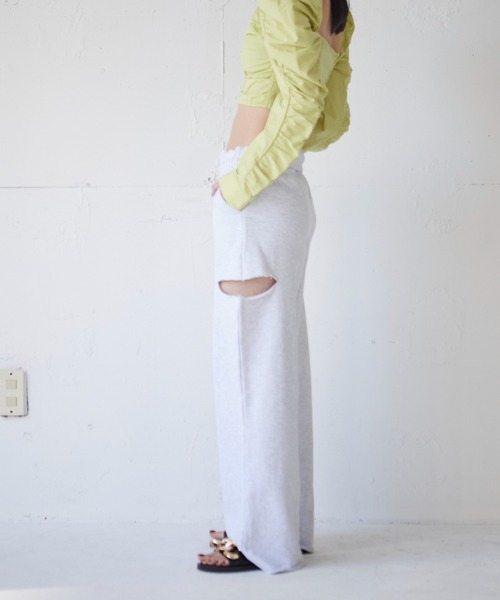 FIG&VIPER（フィグアンドバイパー）の「ローライズスウェットワイドPT（その他パンツ・レディース・ブラック/ライトグレー/ライトピンク・FREE）」の9枚目の写真