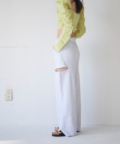 FIG&VIPER（フィグアンドバイパー）の「ローライズスウェットワイドPT（その他パンツ・レディース・ブラック/ライトグレー/ライトピンク・FREE）」の10枚目の写真