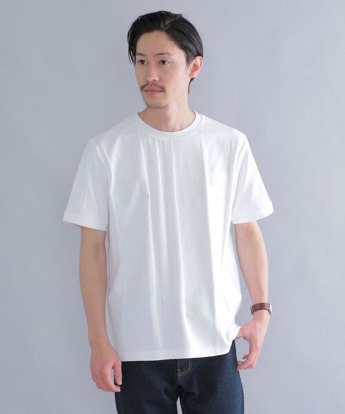 SHIPS(シップス)の「SHIPS: リンクス ジャガード ビッグ チェック Tシャツ(Tシャツ/カットソー・メンズ・ホワイト/ライトグリーン/ネイビー/その他・SMALL/MEDIUM/LARGE/X-LARGE)」の2枚目の写真