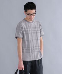 SHIPS: リンクス ジャガード ビッグ チェック Tシャツ