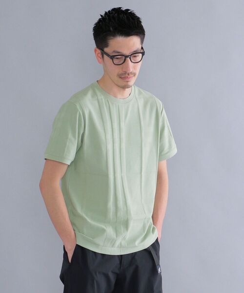 SHIPS(シップス)の「SHIPS: リンクス ジャガード ビッグ チェック Tシャツ(Tシャツ/カットソー・メンズ・ホワイト/ライトグリーン/ネイビー/その他・SMALL/MEDIUM/LARGE/X-LARGE)」の6枚目の写真