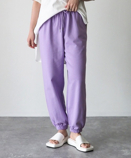 Riberry(リベリー)の「カラースウェットパンツ(スウェットパンツ・レディース・ホワイト/パープル/ピンク/オレンジ/グリーン/グレー・MEDIUM)」の13枚目の写真