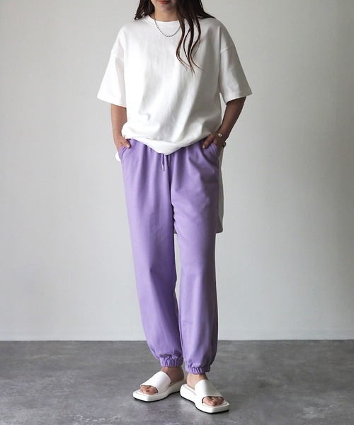 Riberry(リベリー)の「カラースウェットパンツ(スウェットパンツ・レディース・ホワイト/パープル/ピンク/オレンジ/グリーン/グレー・MEDIUM)」の15枚目の写真