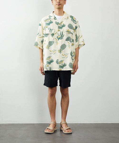 FREAK'S STORE（フリークスストア）の「FREAK'S STORE/フリークスストア BIGシルエット アロハシャツ（シャツ/ブラウス・メンズ・オフホワイト/ブラック/グリーン/ネイビー・MEDIUM/LARGE）」の14枚目の写真