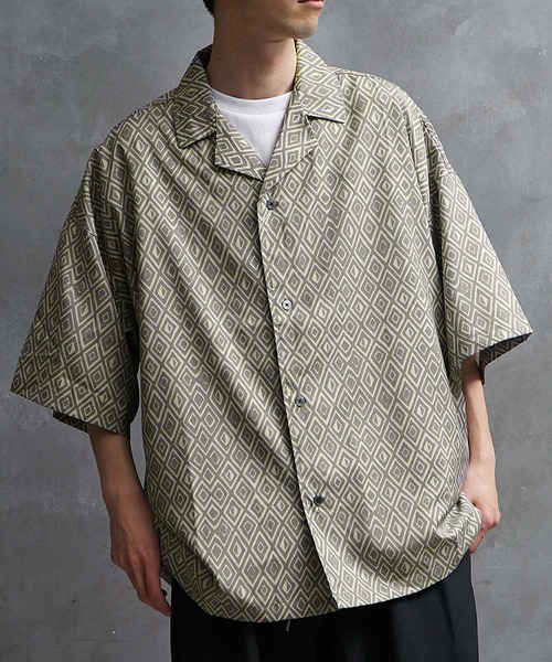 JOKER（ジョーカー）の「【JOKER】総柄プリント オーバーサイズオープンカラー半袖シャツ メンズ ルーズアロハシャツ ビッグシルエット トップス 開襟 春服（シャツ/ブラウス・メンズ・レッド/ホワイト/ダークネイビー/ベージュ/グリーン/オフホワイト/ブラック/ブラウン/ブルー/ネイビー/モカ/チャコールグレー/ライトグリーン/ライトホワイト/ライトブラック/クリーム/ブラックミックス/マルチ/ブラック系その他2/ホワイト系その他/ブラック系その他/ブラック系その他3・M/L）」の17枚目の写真