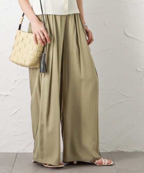 NAVY（ネイビー）の「レーヨンワイドパンツ（その他パンツ・レディース・ブラック/ネイビー/カーキ/ブルー/チャコール・M/L）」の4枚目の写真