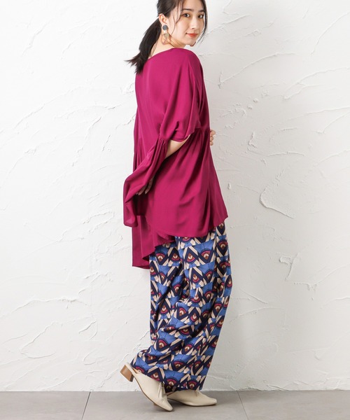 NAVY（ネイビー）の「レーヨンワイドパンツ（その他パンツ・レディース・ブラック/ネイビー/カーキ/ブルー/チャコール・M/L）」の14枚目の写真