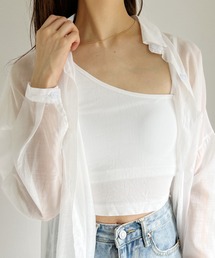 カップ付アシメクロップタンクキャミ