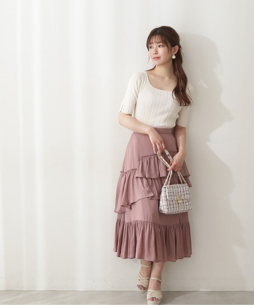 PROPORTION BODY DRESSING(プロポーションボディドレッシング)の「<E>アシメティアードスカート / 1212227500(スカート・レディース・ピンク/グレー/ブルー・MEDIUM/SMALL)」の1枚目の写真