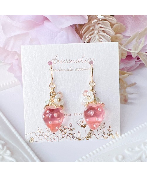 tone（トーン）の「【Arivenalice】sweet strawberry & lemon イヤリング(MA)（イヤリング・レディース・ピンク/イエロー・FREE）」の5枚目の写真
