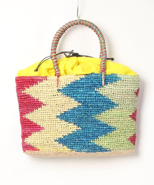 Allerleirauh（アラライラオ）の「「Allerleirauh chill/アラライラオ」ラフィア カラフルトートかごバッグ（かごバッグ・レディース・ピンク/ブルー・FREE）」の2枚目の写真