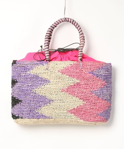 Allerleirauh（アラライラオ）の「「Allerleirauh chill/アラライラオ」ラフィア カラフルトートかごバッグ（かごバッグ・レディース・ピンク/ブルー・FREE）」の3枚目の写真
