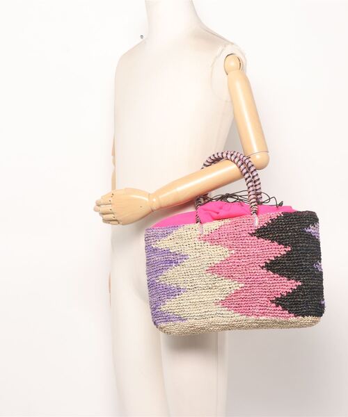 Allerleirauh（アラライラオ）の「「Allerleirauh chill/アラライラオ」ラフィア カラフルトートかごバッグ（かごバッグ・レディース・ピンク/ブルー・FREE）」の6枚目の写真
