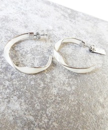 The Rule ザルール:Celadon twist hoop pierced earring:ねじり フープピアス