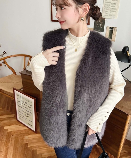 セール】【累計販売枚数1万枚突破！】Vネックロングフェイク