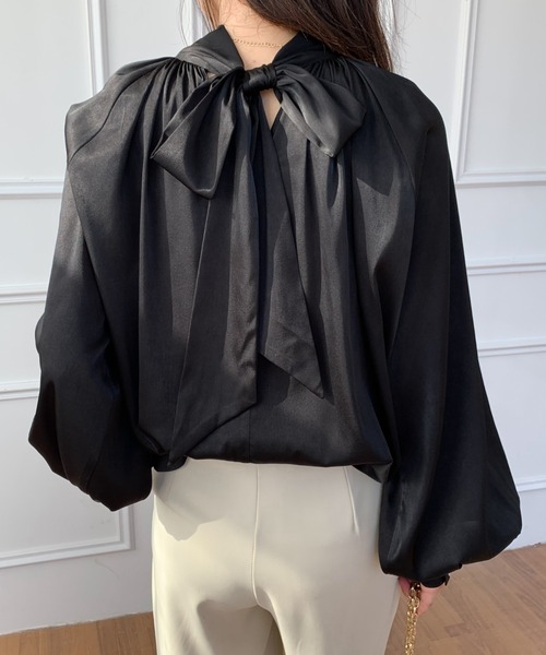 ABITOKYO(アビトーキョー)の「2022AW バックリボンパフスリーブブラウス(シャツ/ブラウス・レディース・ブラック/ベージュ/ホワイト・L/M)」の22枚目の写真