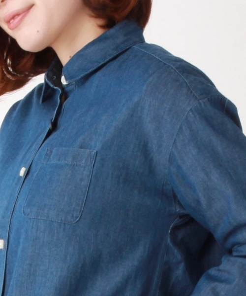 THE EMPORIUM（ジエンポリアム）の「コットンシャツワンピース（シャツワンピース・レディース・ブルー系1/ブルー/イエロー/レッド・38/40）」の11枚目の写真