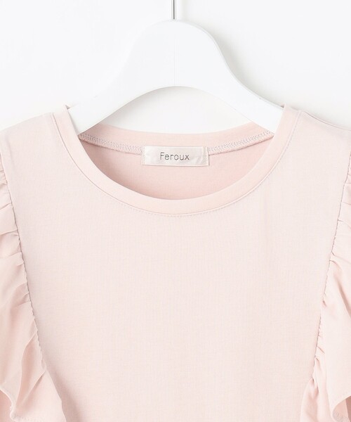 Feroux(フェルゥ)の「【接触冷感・UVケア】カットワークペプラム カットソー(Tシャツ/カットソー・レディース・ブラック系/ライトグリーン系/ピンク系/ライトオレンジ系・F)」の12枚目の写真