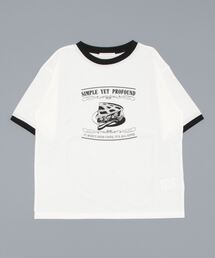 ehka sopo | パイプリントリンガーTシャツ(Tシャツ/カットソー)