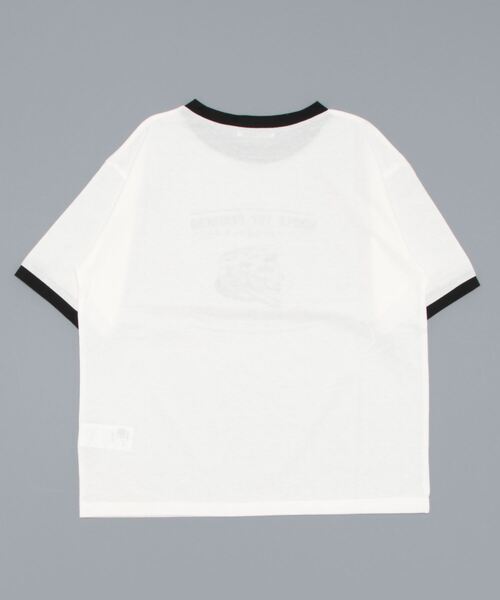 ehka sopo（エヘカソポ）の「パイプリントリンガーTシャツ（Tシャツ/カットソー・レディース・ピンク/オフホワイト/キナリ/ブラウン・ﾌﾘ-）」の21枚目の写真