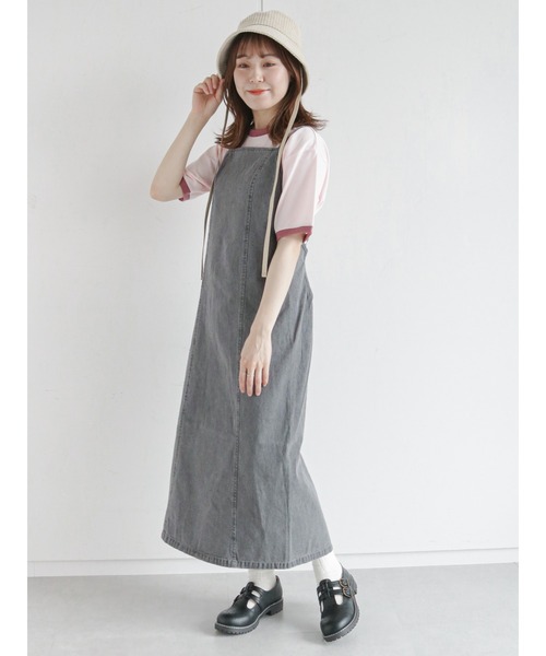 ehka sopo（エヘカソポ）の「パイプリントリンガーTシャツ（Tシャツ/カットソー・レディース・ピンク/オフホワイト/キナリ/ブラウン・ﾌﾘ-）」の16枚目の写真