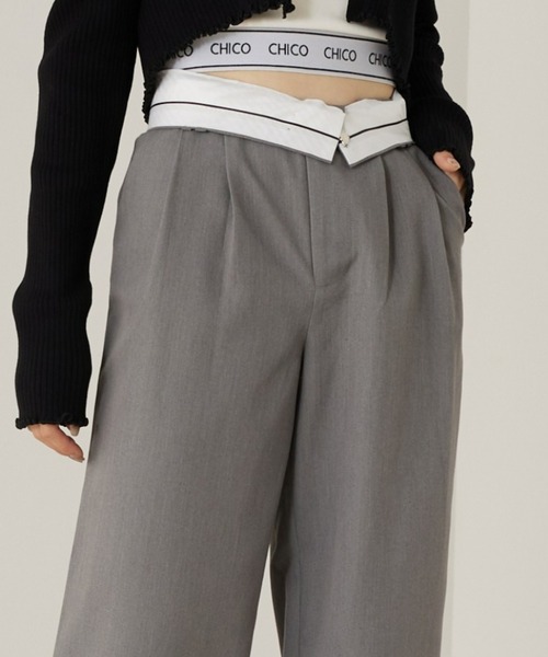 Chico（チコ）の「【2022AW】折り返しスラックスロングパンツ（スラックス・レディース・ブラック/グレー/ベージュ・FREE）」の3枚目の写真