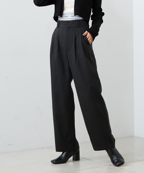 Chico（チコ）の「【2022AW】折り返しスラックスロングパンツ（スラックス・レディース・ブラック/グレー/ベージュ・FREE）」の4枚目の写真