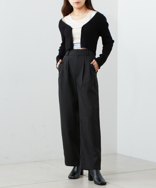 Chico（チコ）の「【2022AW】折り返しスラックスロングパンツ（スラックス・レディース・ブラック/グレー/ベージュ・FREE）」の7枚目の写真