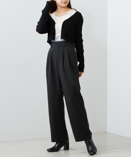 Chico（チコ）の「【2022AW】折り返しスラックスロングパンツ（スラックス・レディース・ブラック/グレー/ベージュ・FREE）」の8枚目の写真