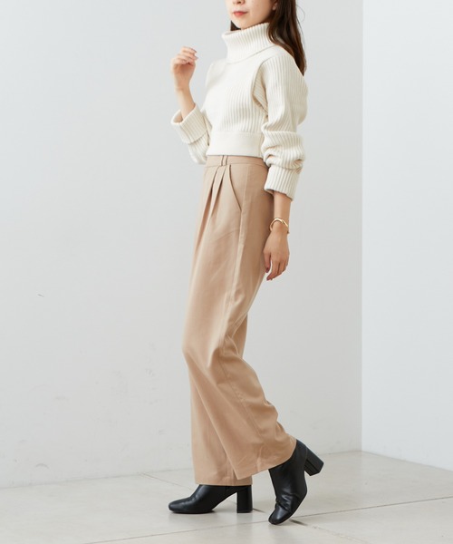 Chico（チコ）の「【2022AW】折り返しスラックスロングパンツ（スラックス・レディース・ブラック/グレー/ベージュ・FREE）」の14枚目の写真